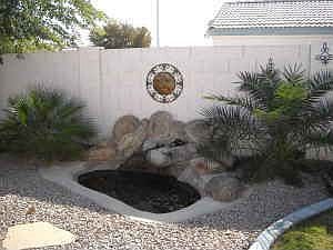 Pond area in backyard