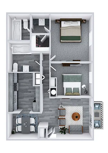 Floor plan 2 Bedroom 2 Bathroom