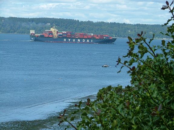 Sea traffic on Marine highway.