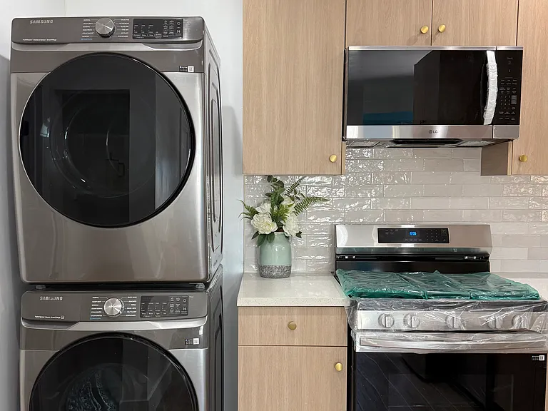 full size in-unit washer and dryer.