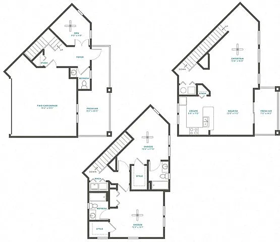 Floor plan 2J Den Townhome Renovation 3