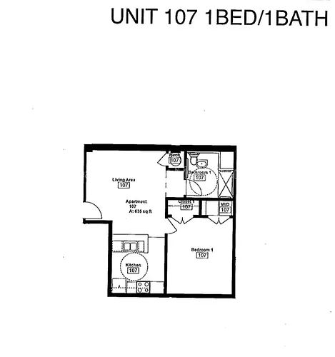Floor plan 1 Bedroom 1 Bath