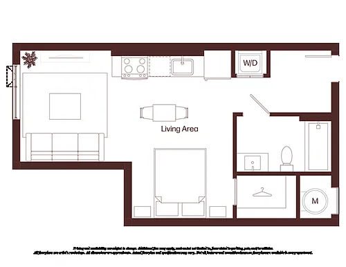 Floor plan 0 Bed - 1 Bath | s04