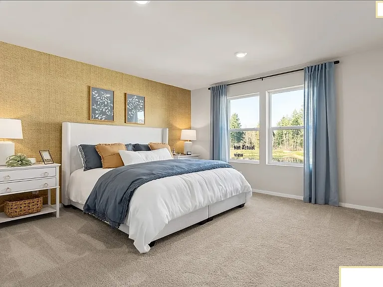 Builders inspiration images, master bedroom. The view outside the window is not the actual view.