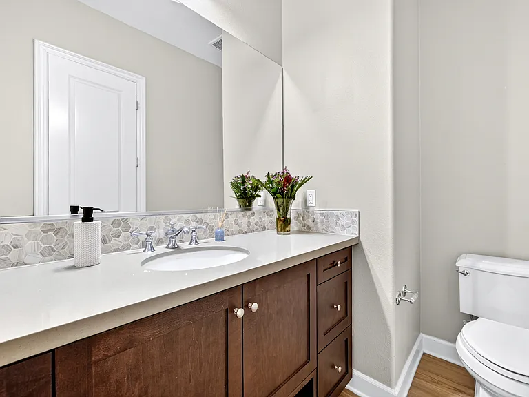 Powder room off of great room
