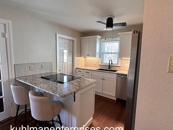 Kitchen with stainless steel appliances