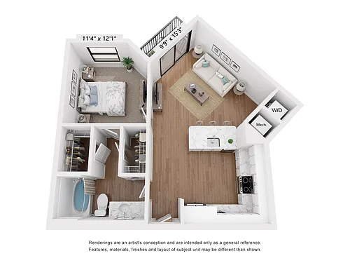 Floor plan One-Bedroom Apartment