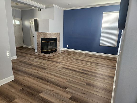 Downstairs with fireplace