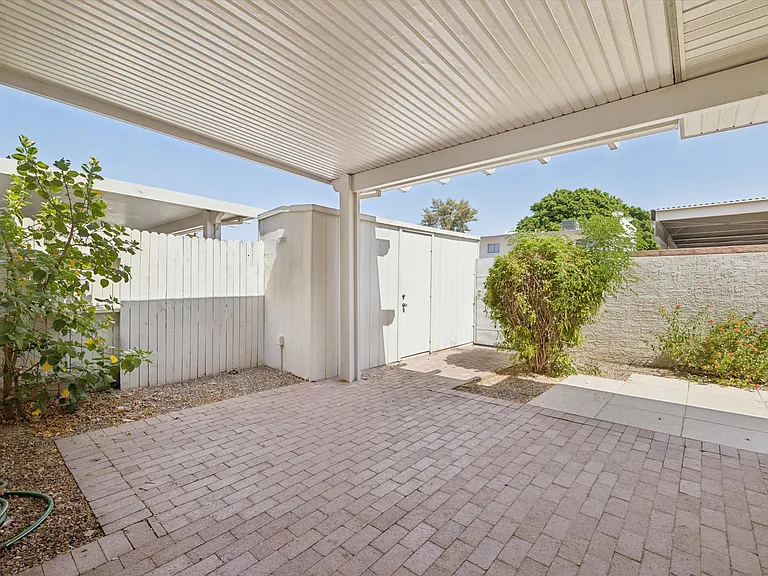 Private patio and storage