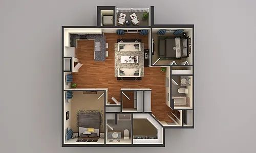Floor plan 2 Bedroom 4570 C