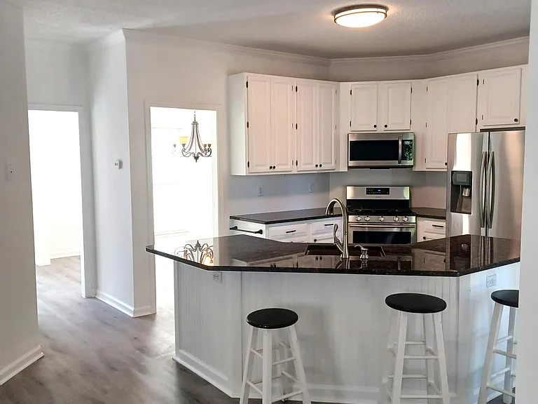 New kitchen cabinets, new stainless steal appliances, new flooring .