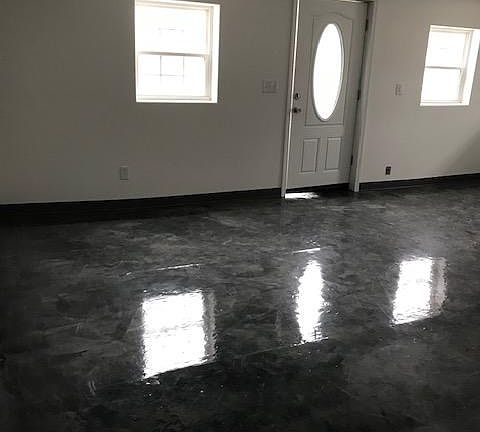 View of front door/living room area