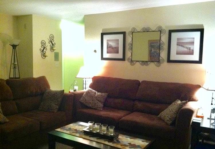 Living room with walk-out patio