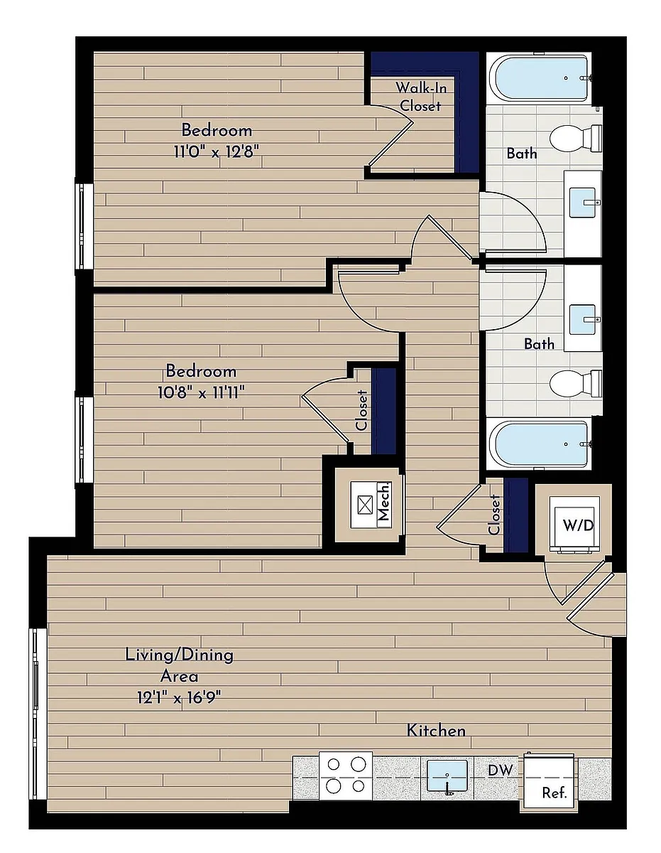 Floor plan A 2BR-D