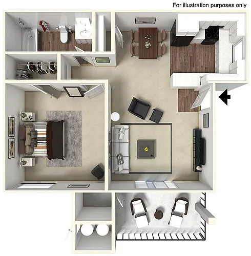 Floor plan 1 Bedroom 1 Bath