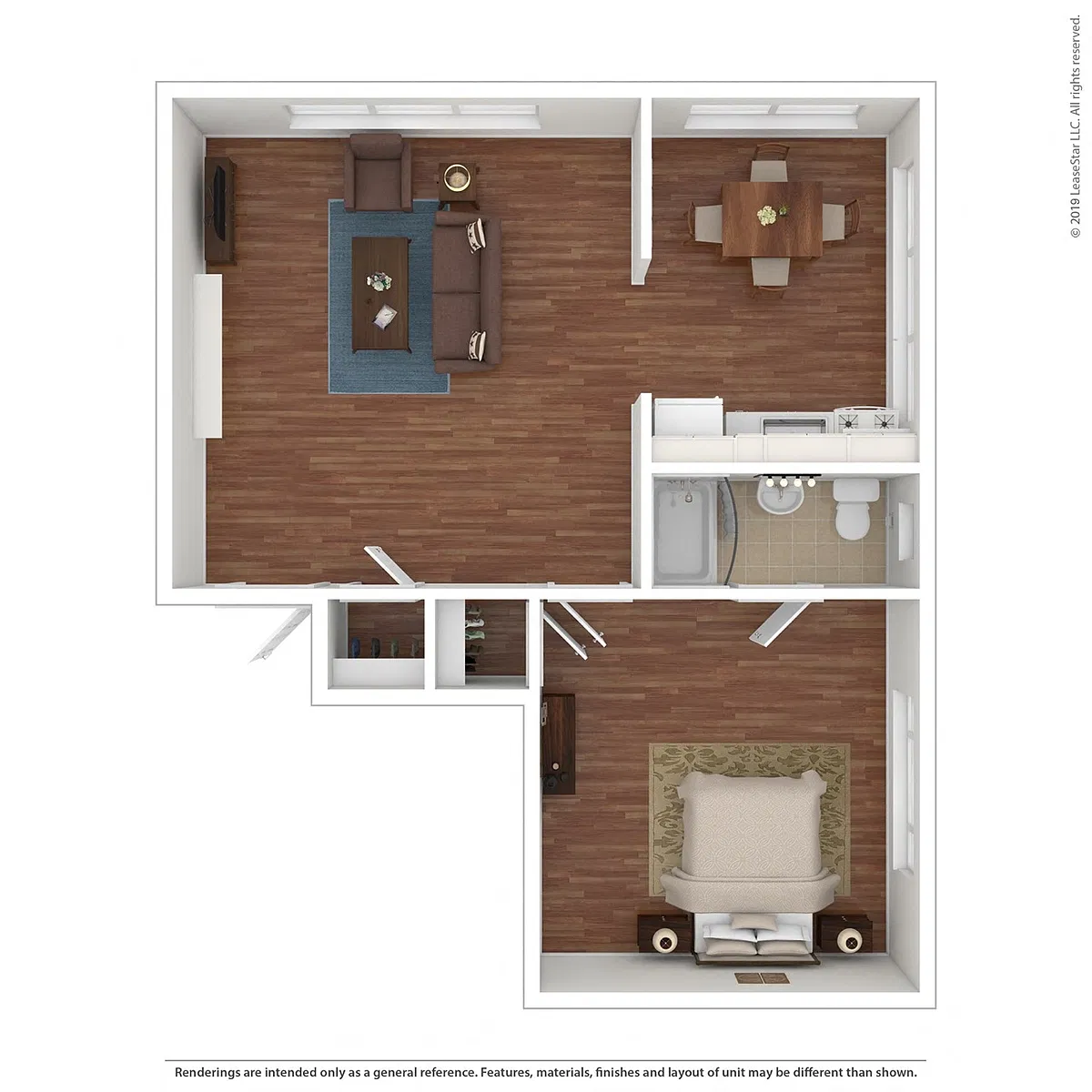 Floor plan 1 Bedroom 1 Bath Large