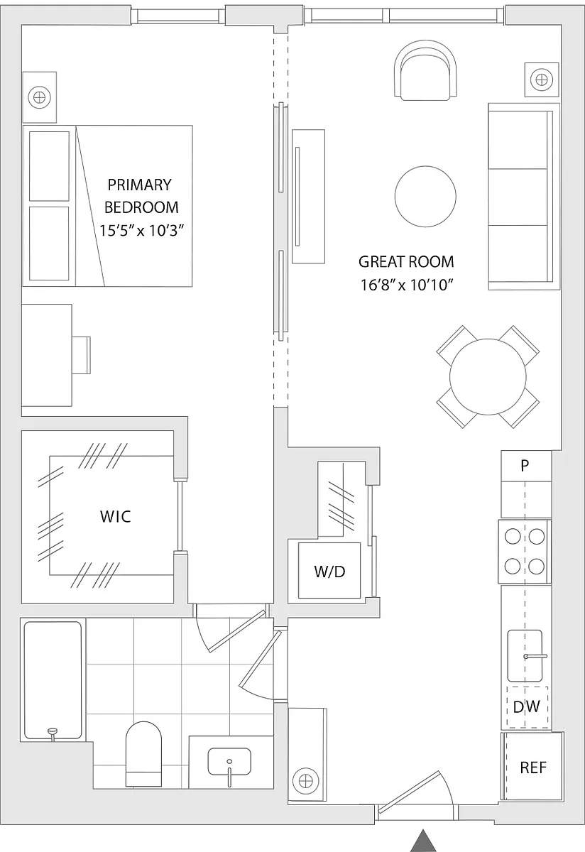 Floor plan 1 BR AC