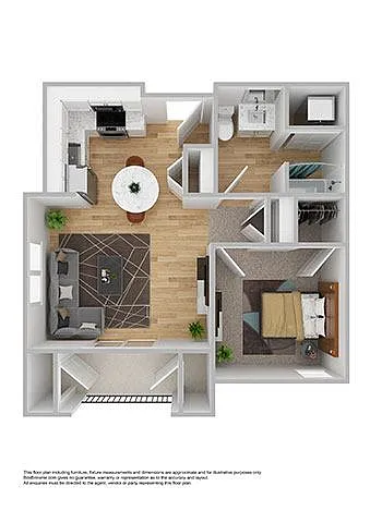 Floor plan 1 Bed | 1 Bath - Lofts B