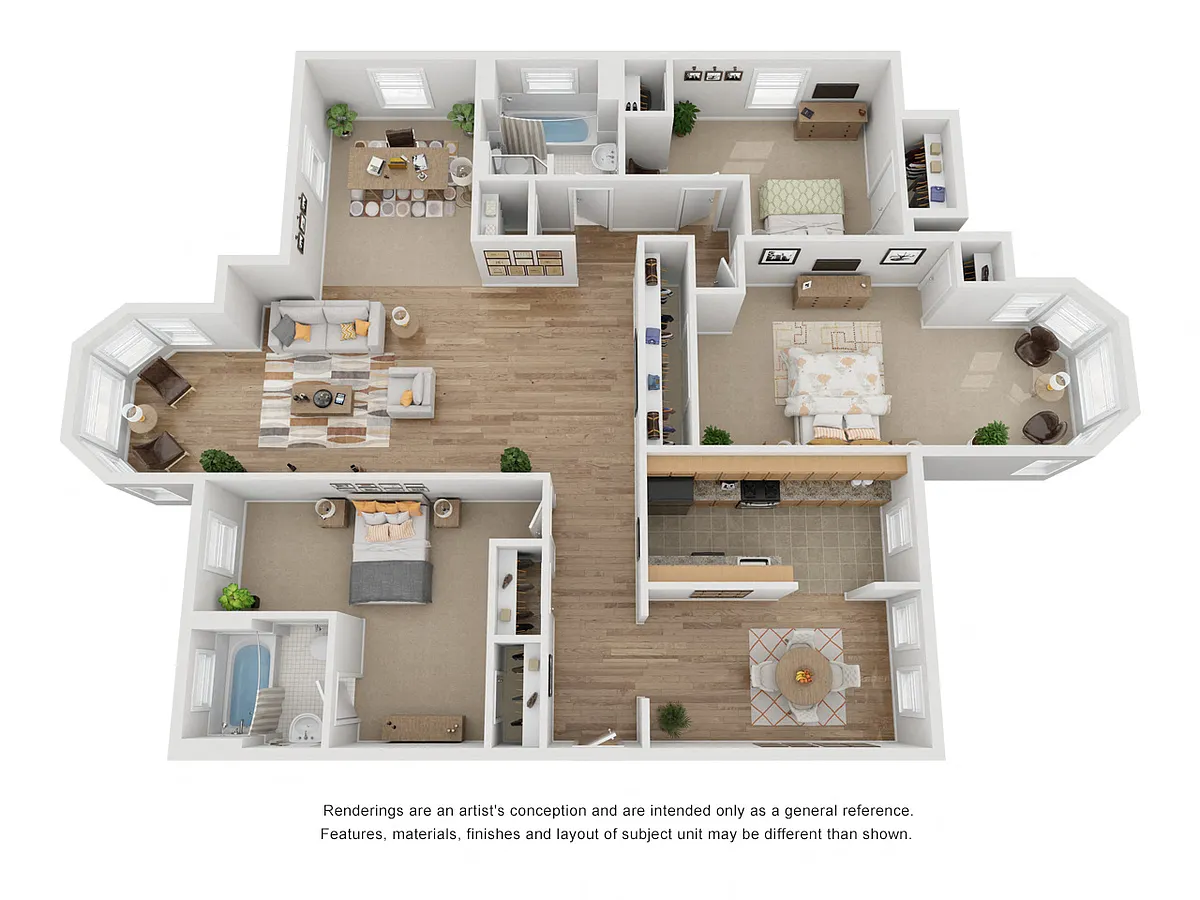 Floor plan 3 Bedroom/2 Bath