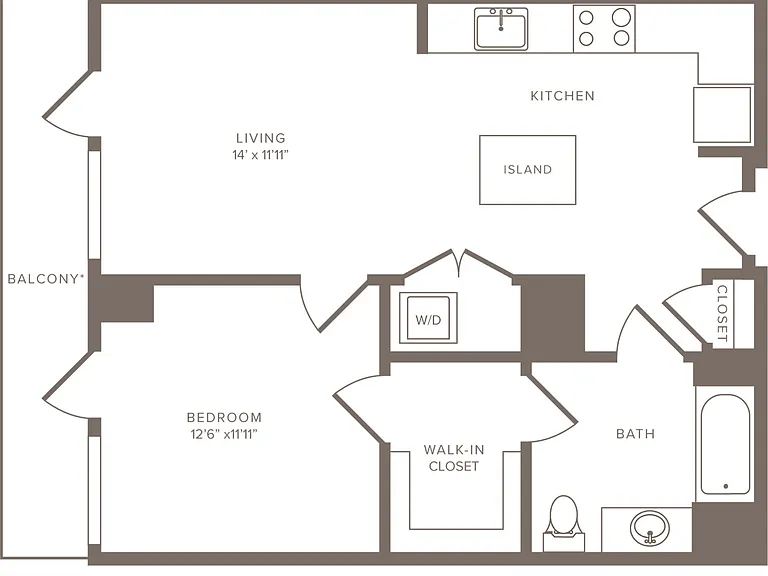 A5a -1x1 floor plan Linea Midtown