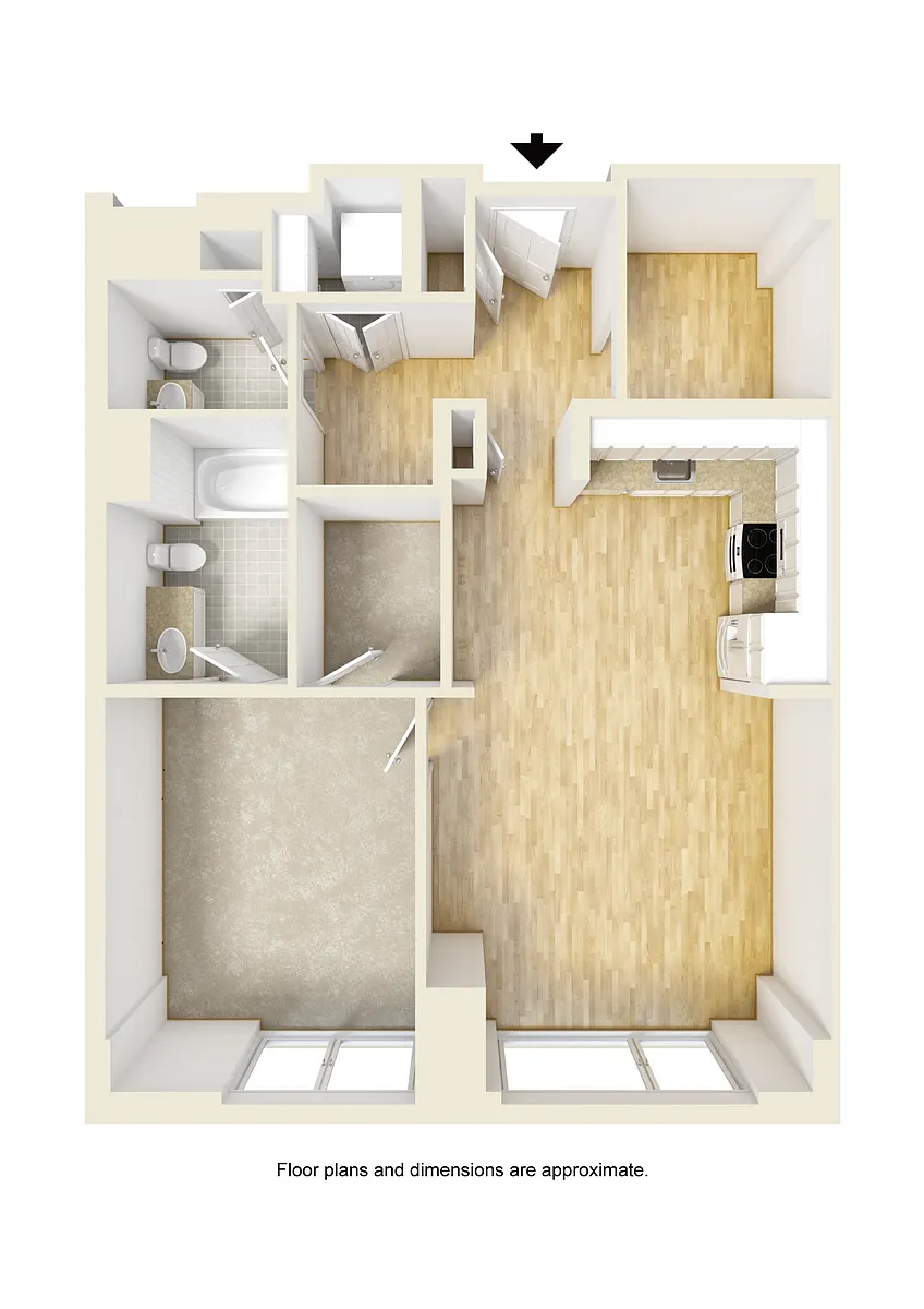 Floor plan 1E 2-14