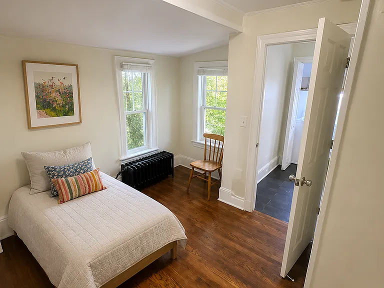 The second, smaller bedroom would also be perfect for a work-at-home office.