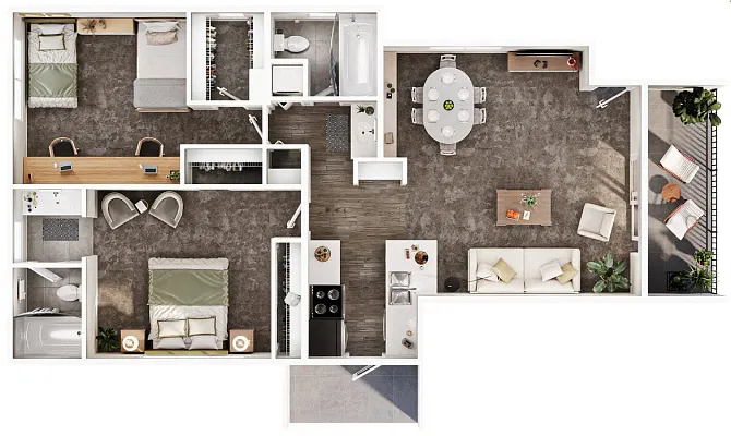 Floor plan 2X2 C