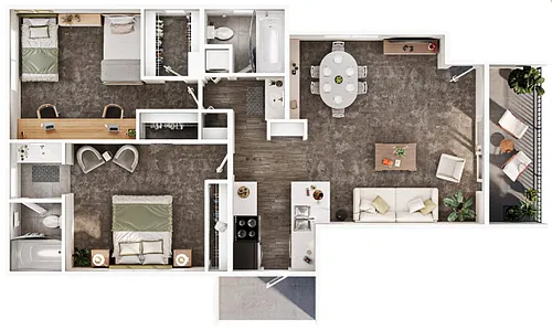 Floor plan 2X2 C