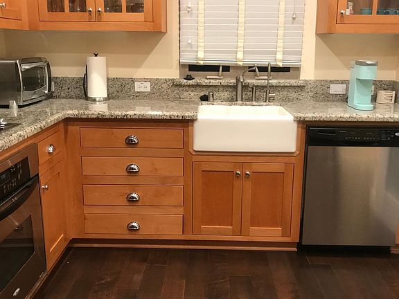 Sink includes built in reverse osmosis for drinking water which is also connected to the refrigerator water line for filtered ice
