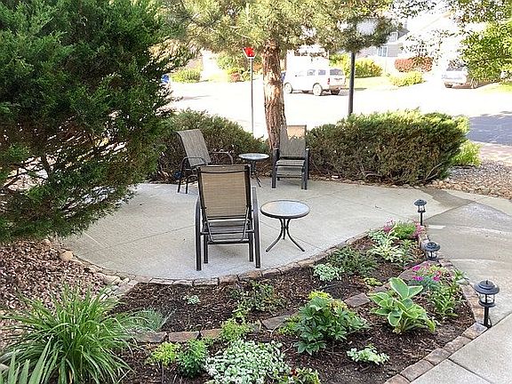 Shaded sitting area in front