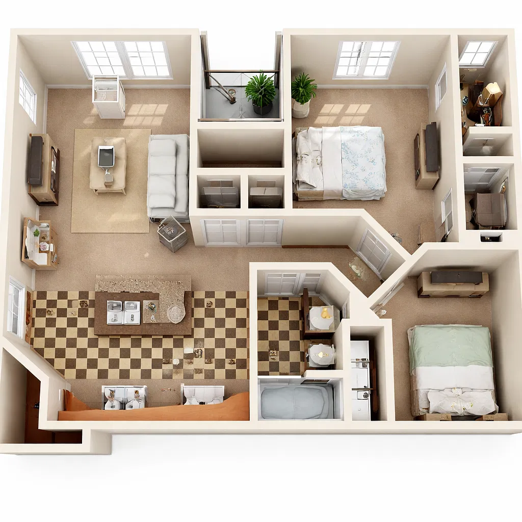 Floor plan Woolly 2x2