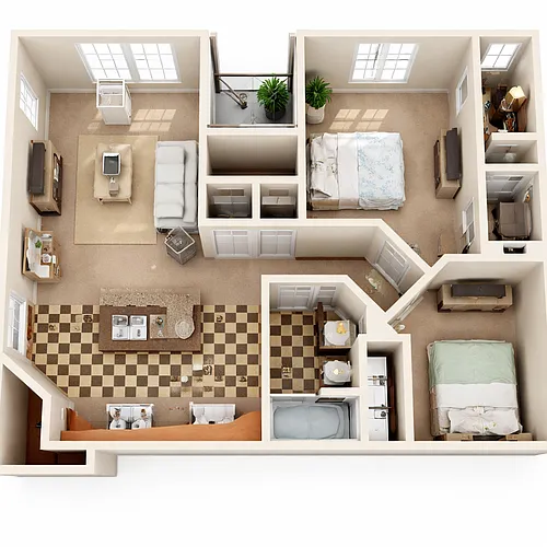Floor plan Woolly 2x2