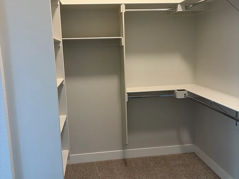 Primary bedroom walk-in closet