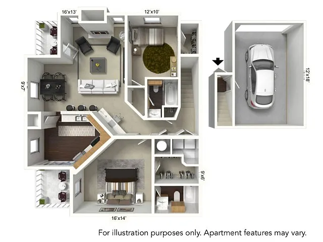 Floor plan C2 Plan with Garage*