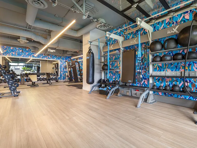 Fitness center with strength equipment