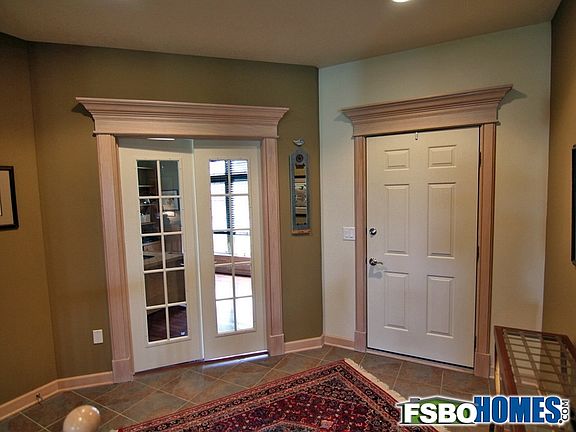 Main Entry and Closed French Doors to Den