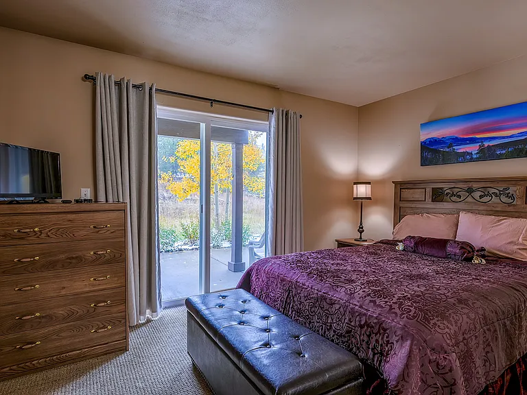 First floor bedroom with outside patio