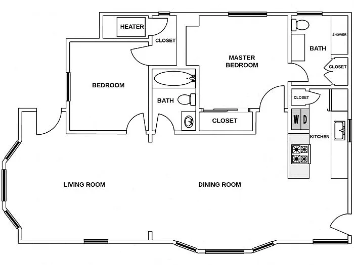 Floor plan 2 Bed / 2 Bath: Type B