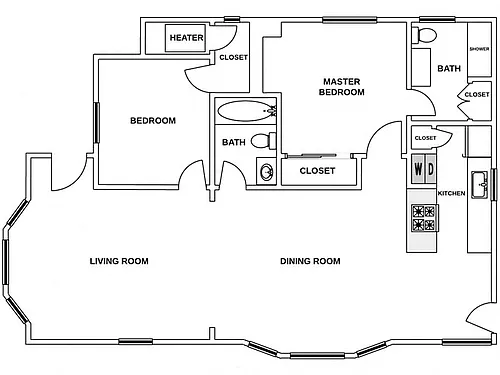 Floor plan 2 Bed / 2 Bath: Type B