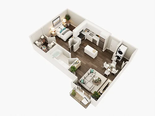 Floor plan Open One Bed One Bath E