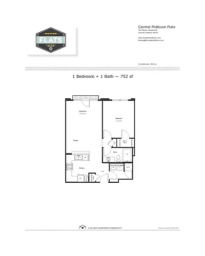 Floor plan 1 Bedroom, 1 Bathroom