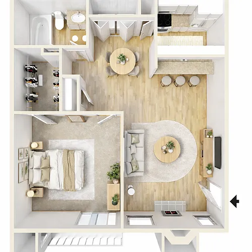 Floor plan 1 Bed 1 Bath