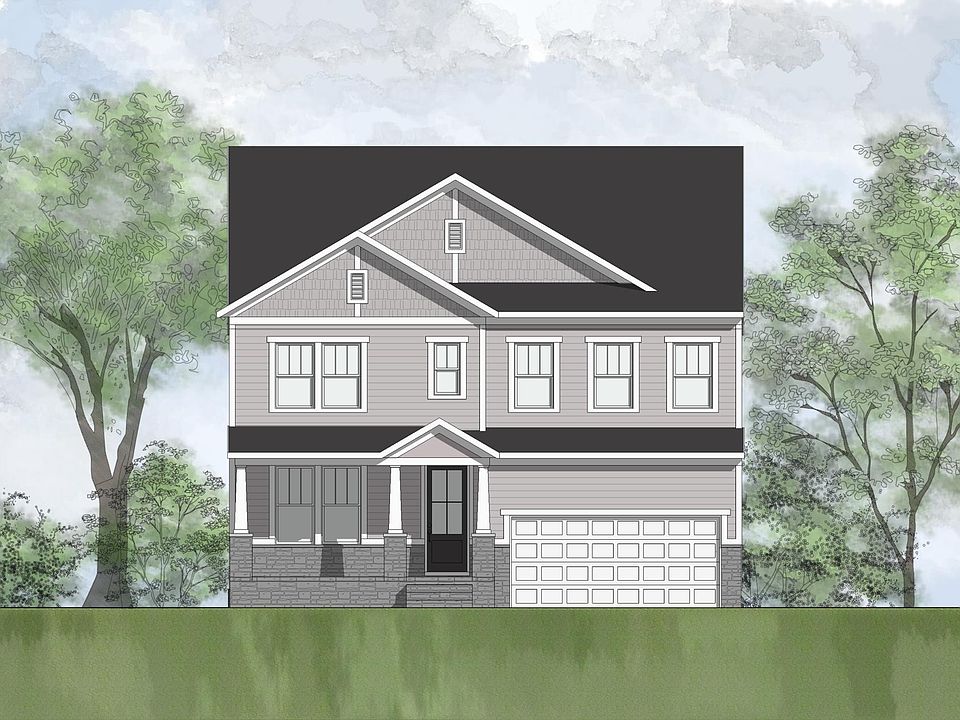 stone, shakes and siding house with front porch