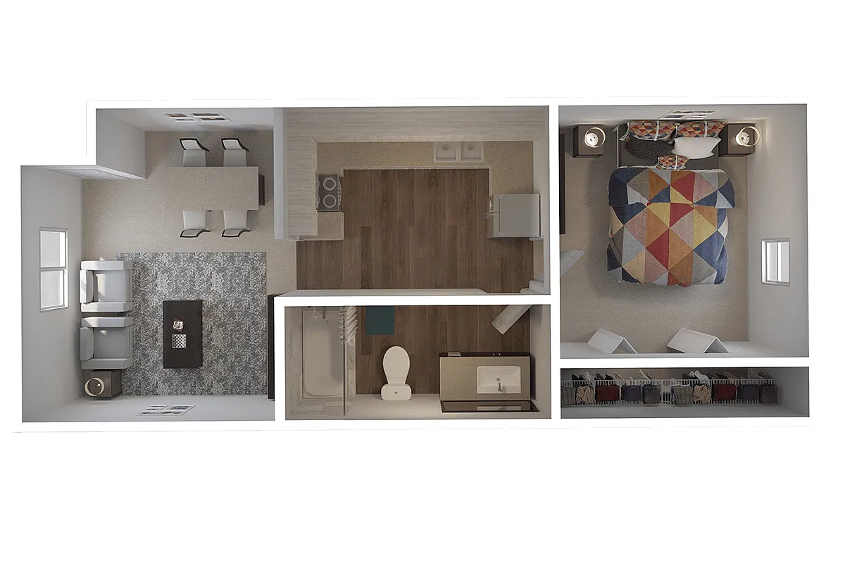 Floor plan 1 Bedroom 1 Bathroom