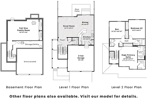 Floor plan 3-Bedroom Townhome