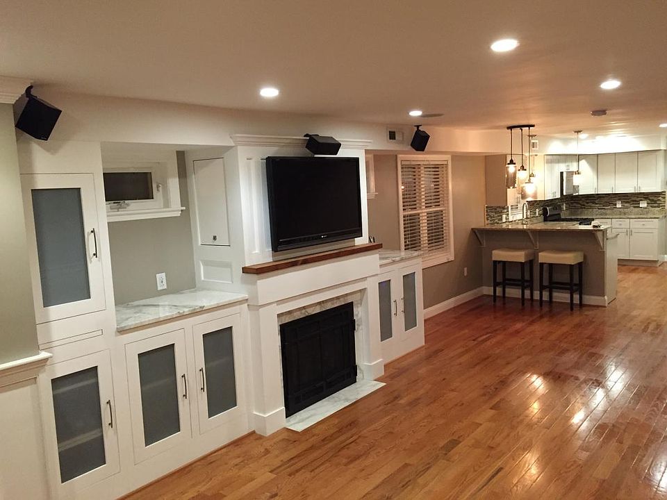 Main floor custom cabinets and gas fireplace