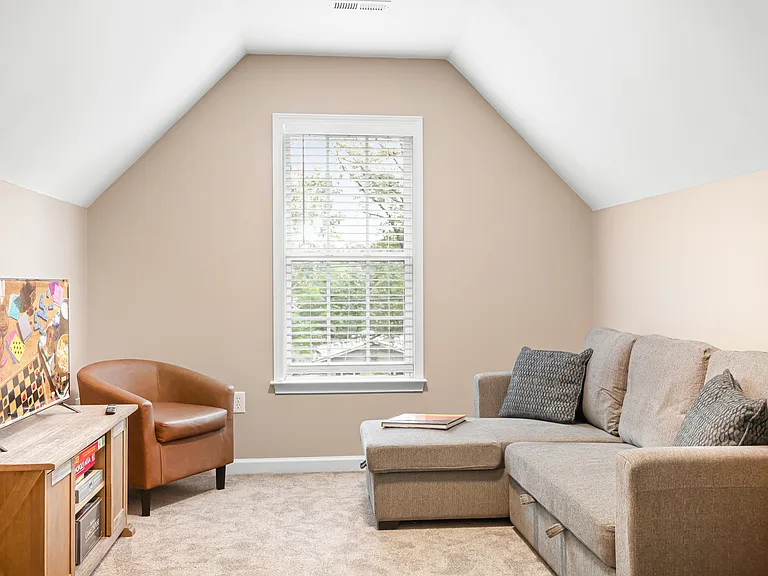 Game room with comfortable pull out sofa bed