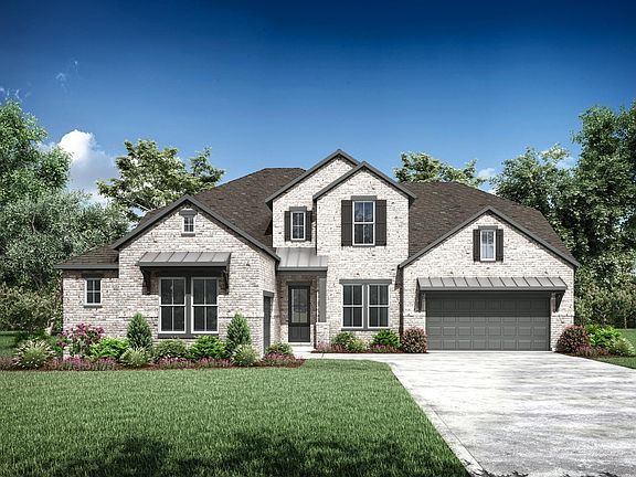custom home with brick