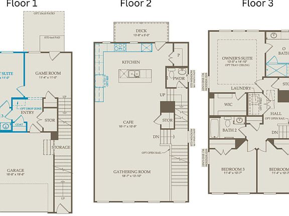 Floor Plan Level 1, Level 2 and Level 3