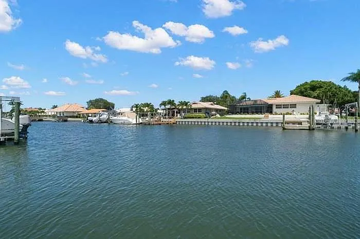 view of the backyard canal waterway